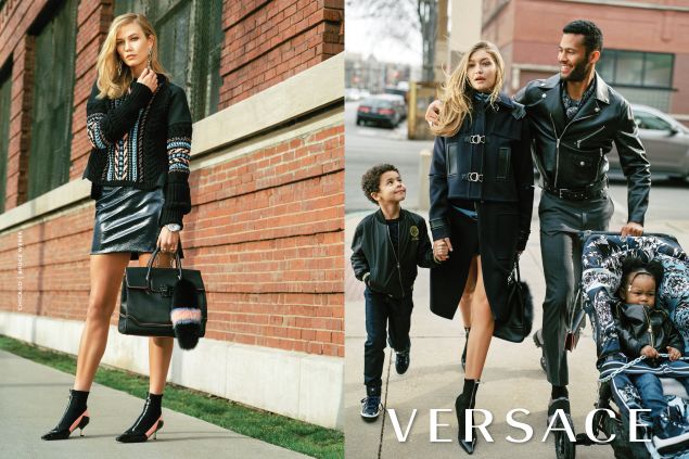 Gigi walks the streets with her family
