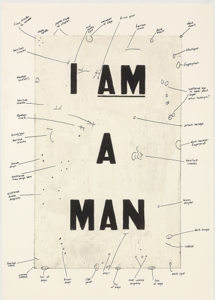 Condition Report (diptych detail one of two), 2000, Iris print with serigraph.