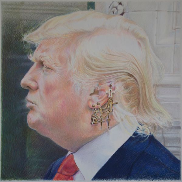 Eric Yahnker, Pierced Piety, (2015).