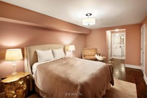 Not sure where the crib would go, but this rose-colored bedroom is lovely.