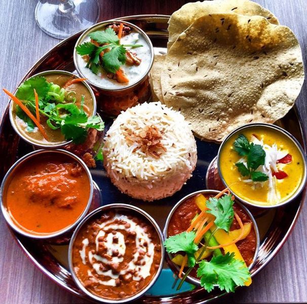Babu Ji's tasting menu includes a curry sampler.