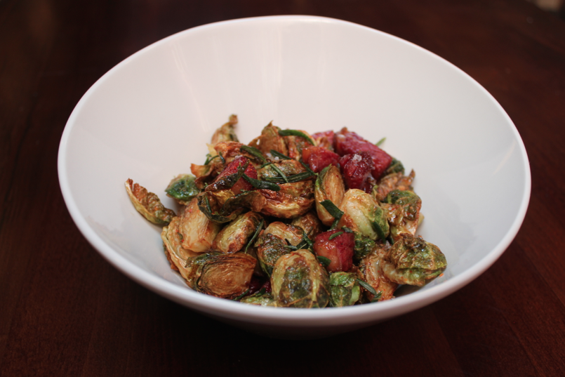 Crispy brussels sprouts with housemate pastrami