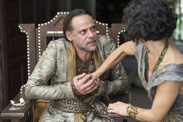 Alexander Siddig and Indira Varma in Game of Thrones.