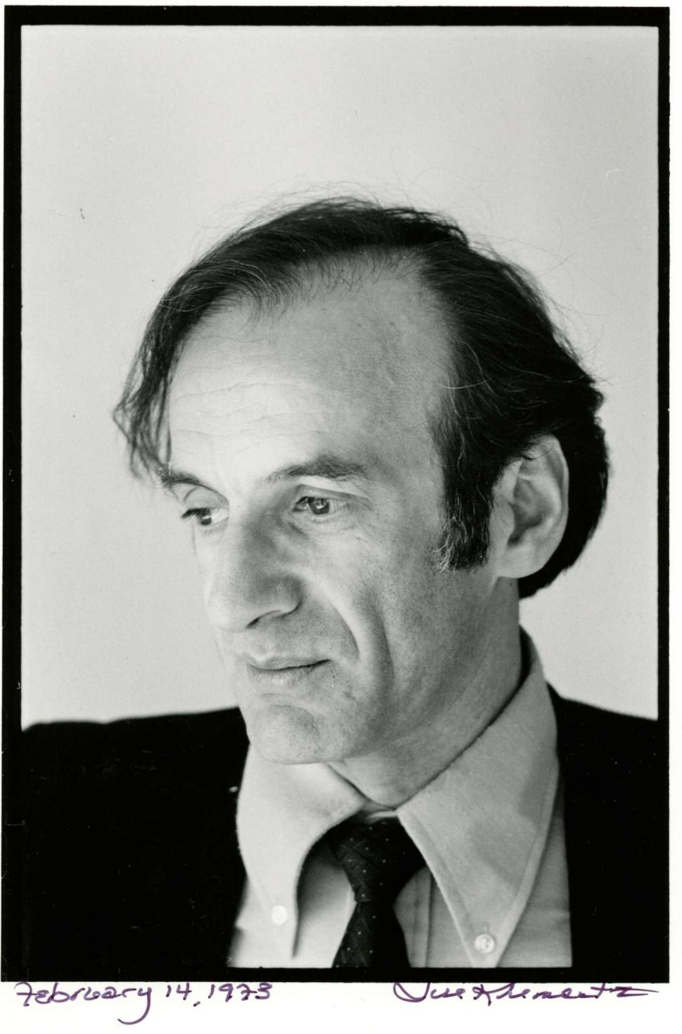 Elie Wiesel photographed by Jill Krementz on February 14, 1973 in his office on Central Park West.