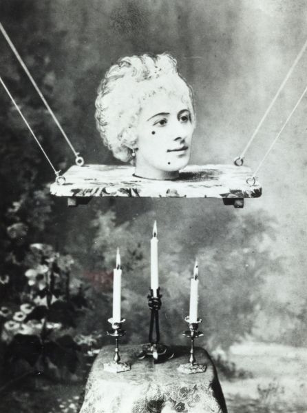 Production still picturing Jehanne d'Alcy, actress and the wife of Georges Méliès in his film La source enchantée, circa 1890s.