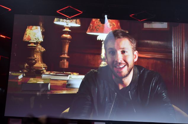 LOS ANGELES, CA - MARCH 29: DJ Calvin Harris (via video) accepts the Dance Song of the Year award for 'Summer' onstage during the 2015 iHeartRadio Music Awards which broadcasted live on NBC from The Shrine Auditorium on March 29, 2015 in Los Angeles, California.