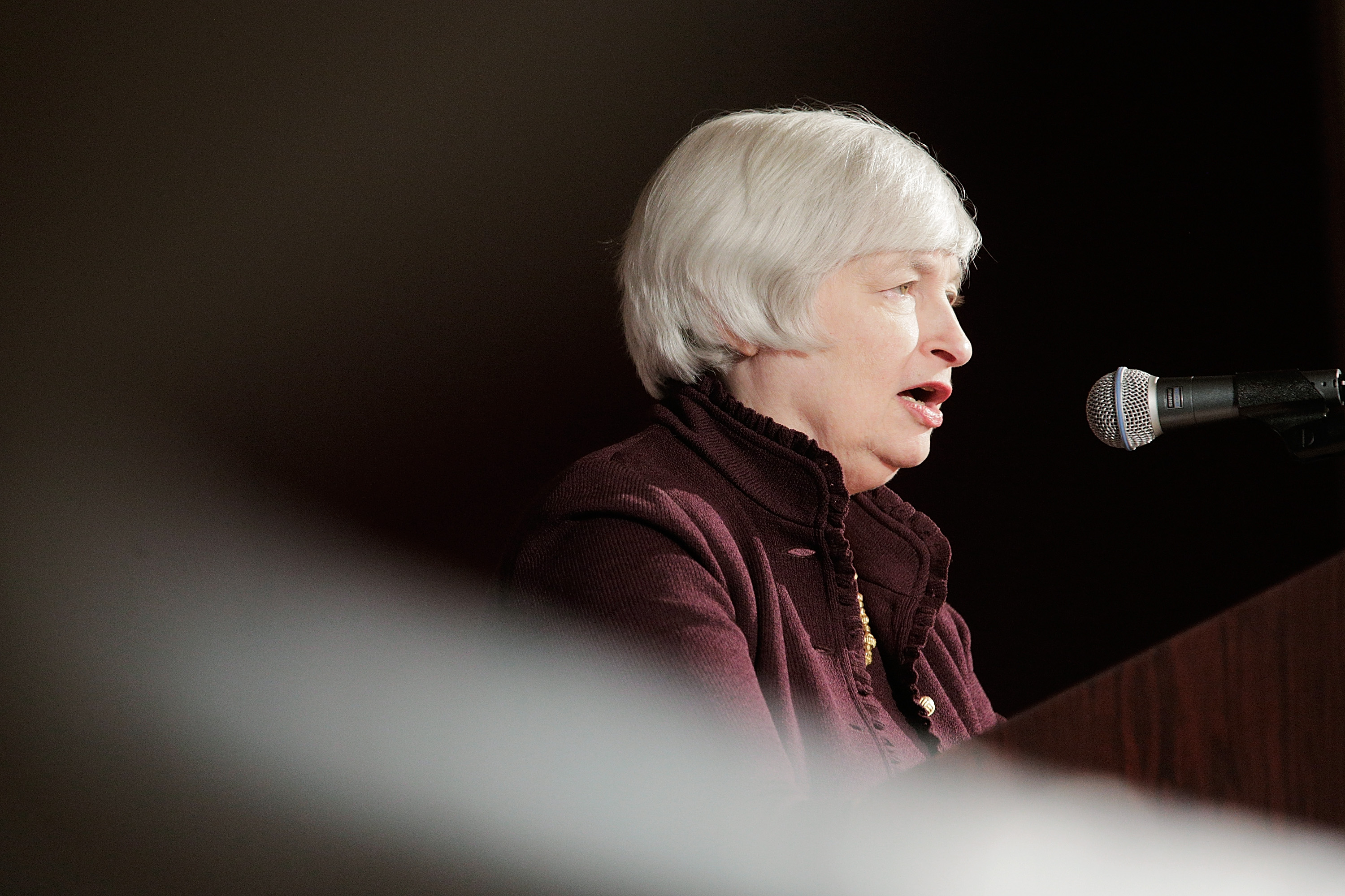 Federal Reserve Chairwoman Janet Yellen speaks during an event hosted by the Small Business Administration at the U.S. Chamber of Commerce in Washington, DC.