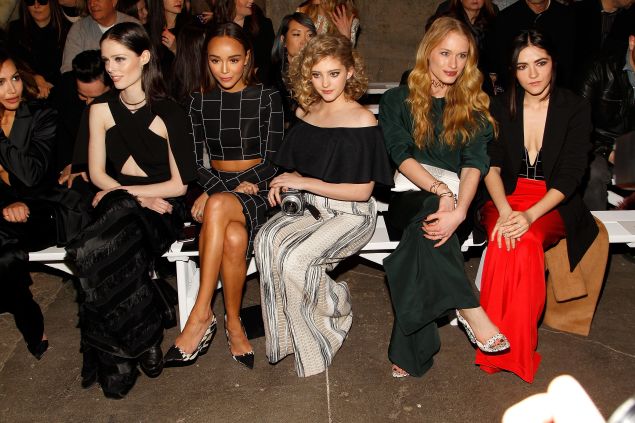 Coco Rocha, Ashley Madekwe, Willow Shields, Leven Rambin and Isabelle Fuhrman in Siriano's front row