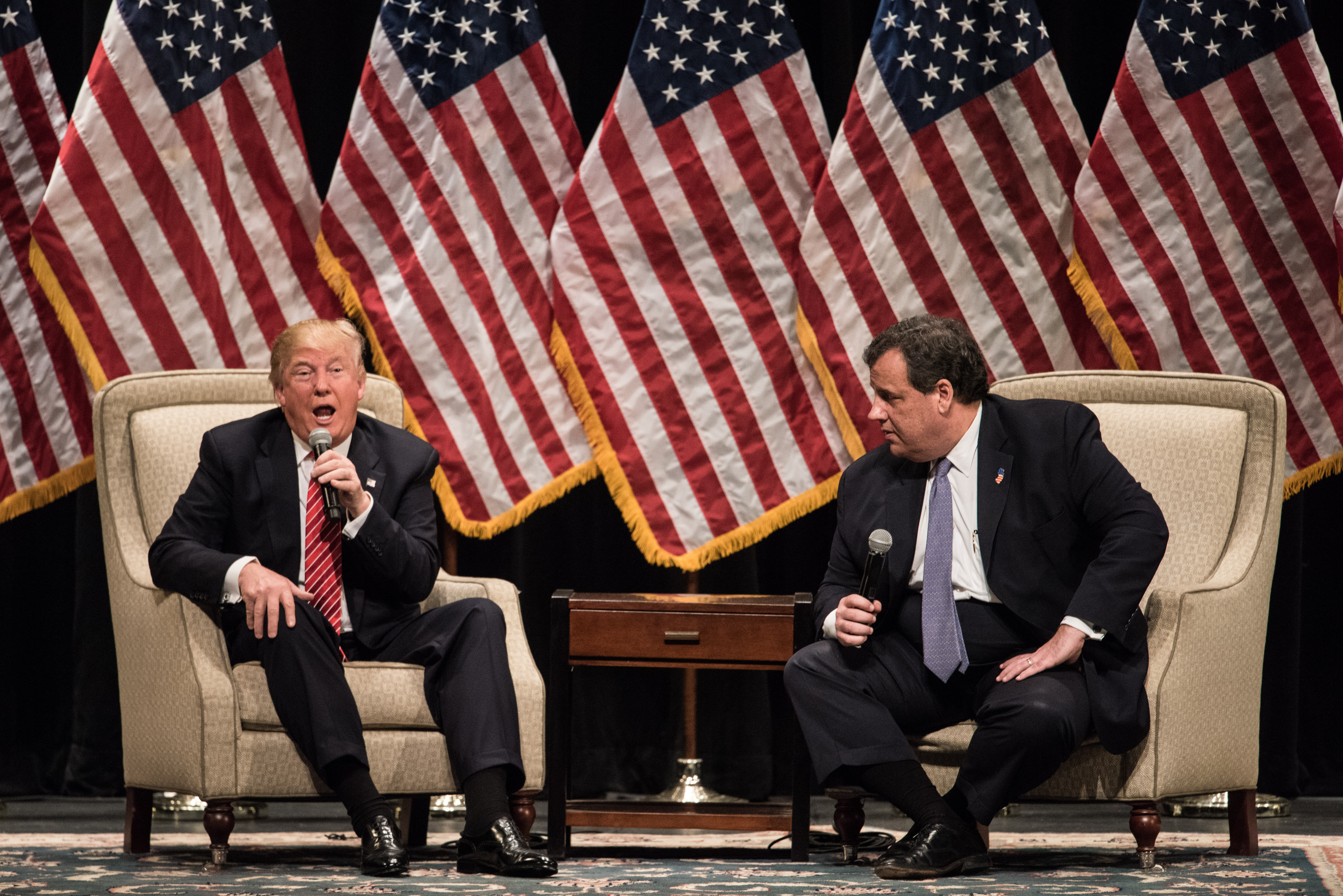 Donald Trump, left, with vice presidential hopeful Chris Christie.