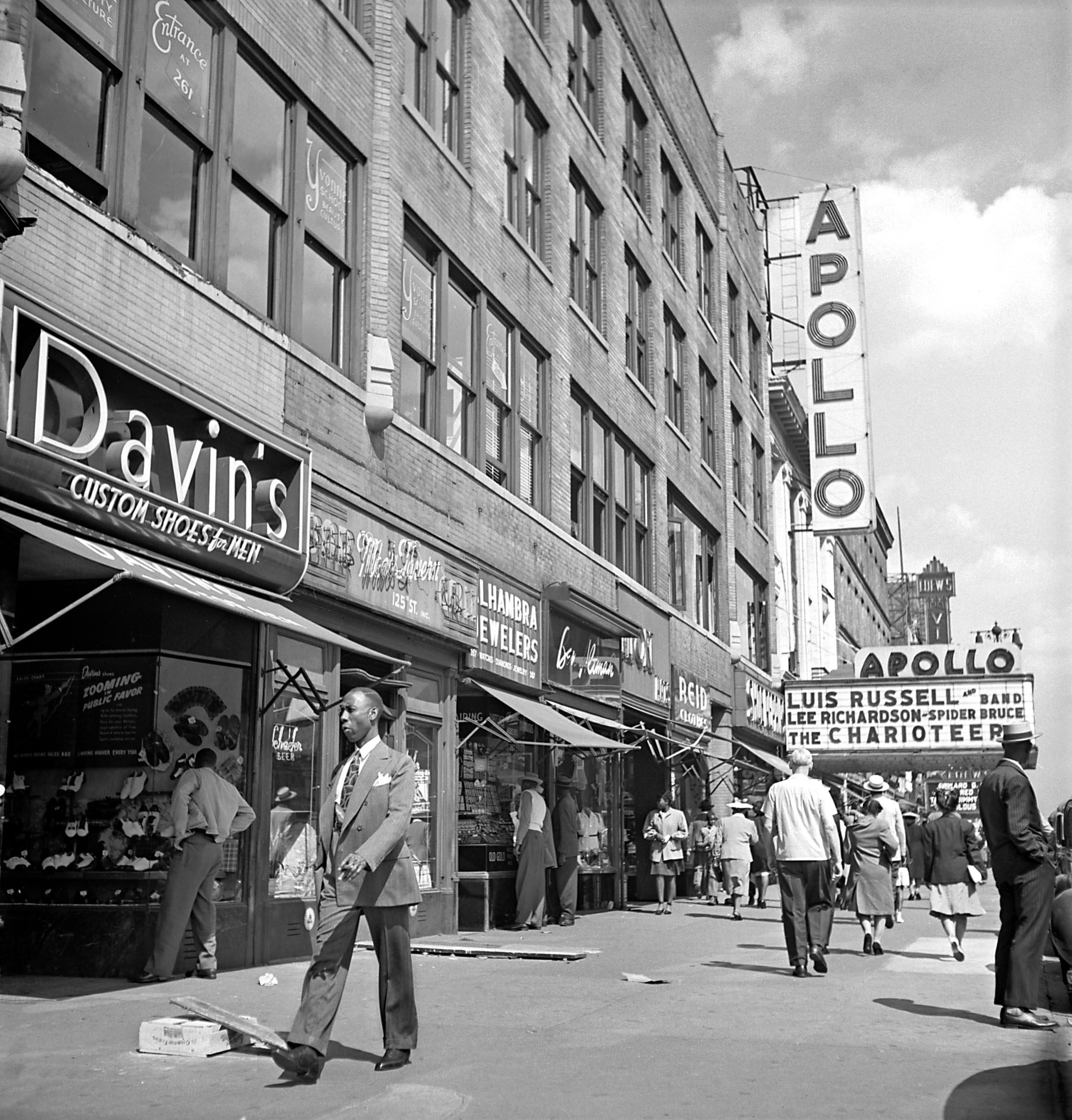 Harlem's famous jazz club the Apollo Theatre in the 1950s.