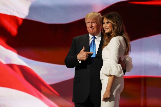 Donald and Melania Trump last night.