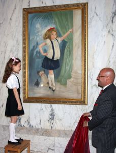 The unveiling of the Eloise portrait at the Plaza Hotel after renovations were completed, in May 2008.