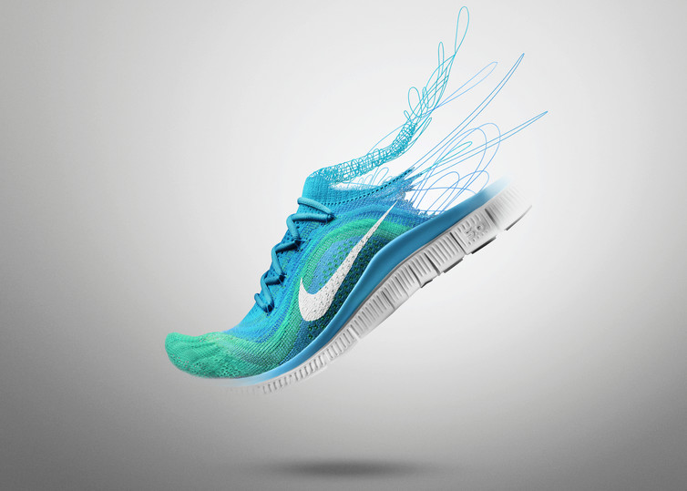Nike Flyknit Women’s running shoe reflects a zero-waste, functional design.