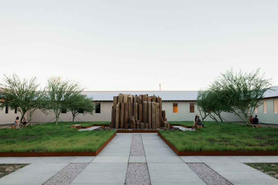 The interior courtyard of Robert Irwin's untitled installation