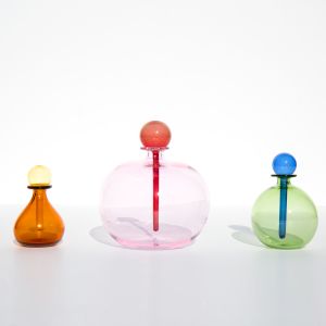 Some pretty hand blown glass perfume bottles.