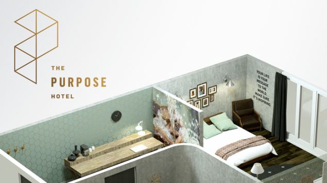 'Change the world in you sleep' is the motto of the Purpose Hotel.