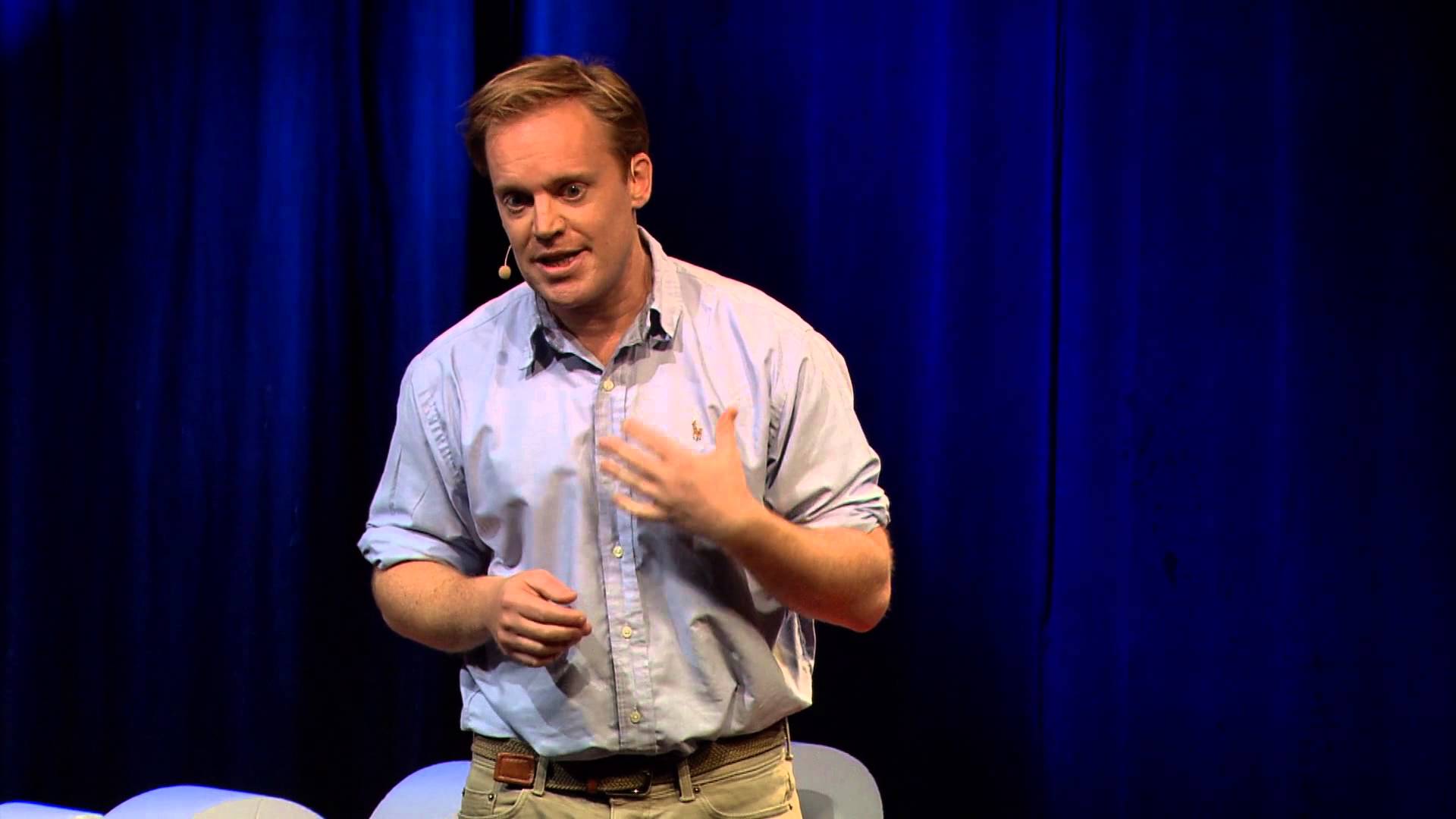 Jules Evans delivering his talk, "How Philosophy Can Save Your Life".