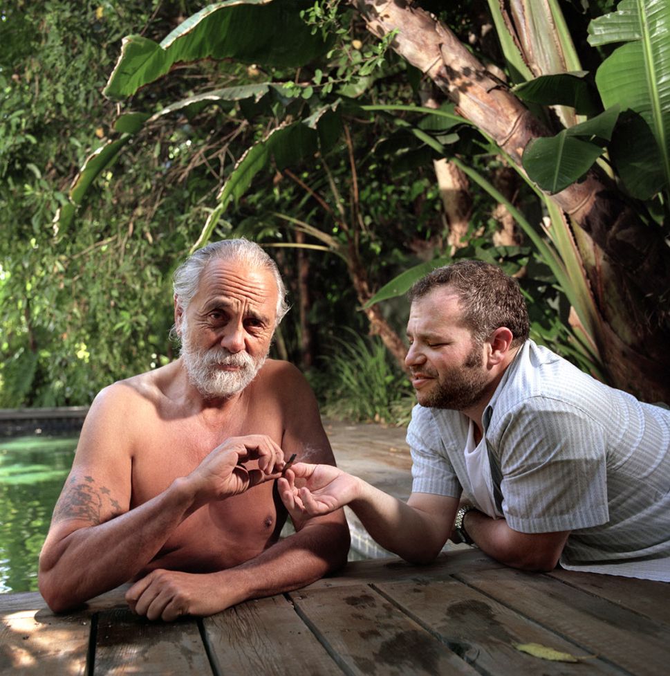 Lewis with comedian Tommy Chong.