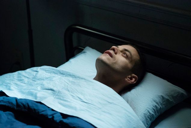 Rami Malek as Elliot Alderson. 