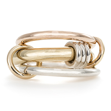Spinelli Kilcollin Orion Gold X Ring in Sterling Silver, 18K Yellow and Rose Gold, $2,400, spinellikilcollin.com
