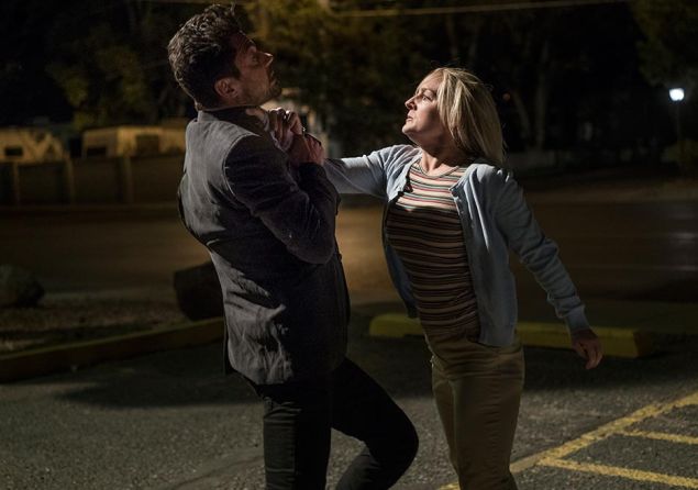 Dominic Cooper and Juliana Potter in Preacher.