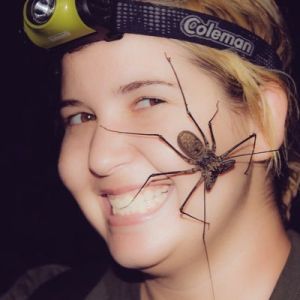 Dr. Christie Wilcox with an eight-legged friend.