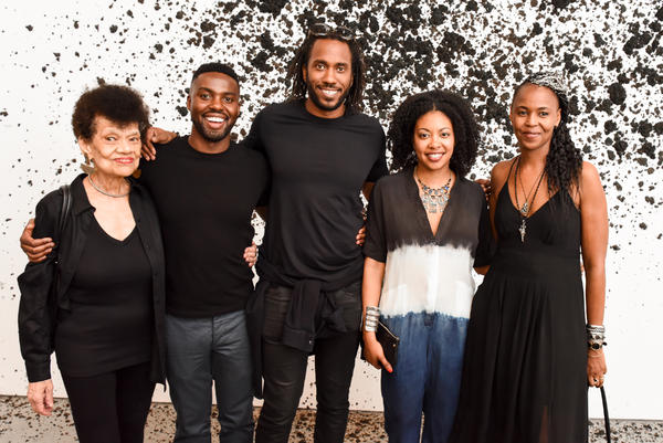 From left to right: Lorraine O'Grady, Adam Pendleton, Rashid Johnson, Adrienne Edwards and Wangechi Mutu.