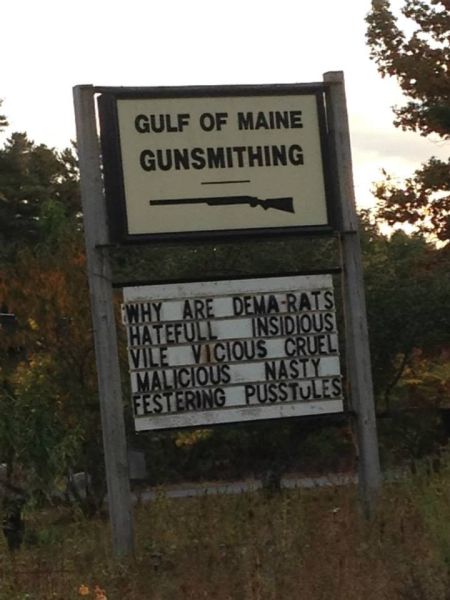 The sign at Gulf of Maine Gunsmithing. 