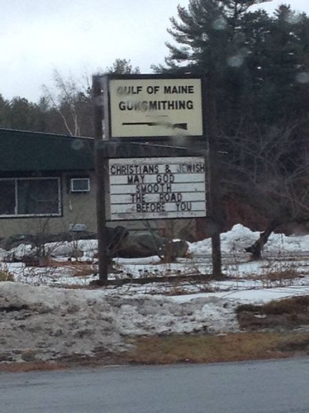 The sign at Gulf of Maine Gunsmithing. 