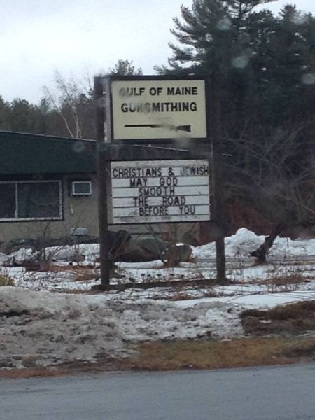 The sign at Gulf of Maine Gunsmithing.