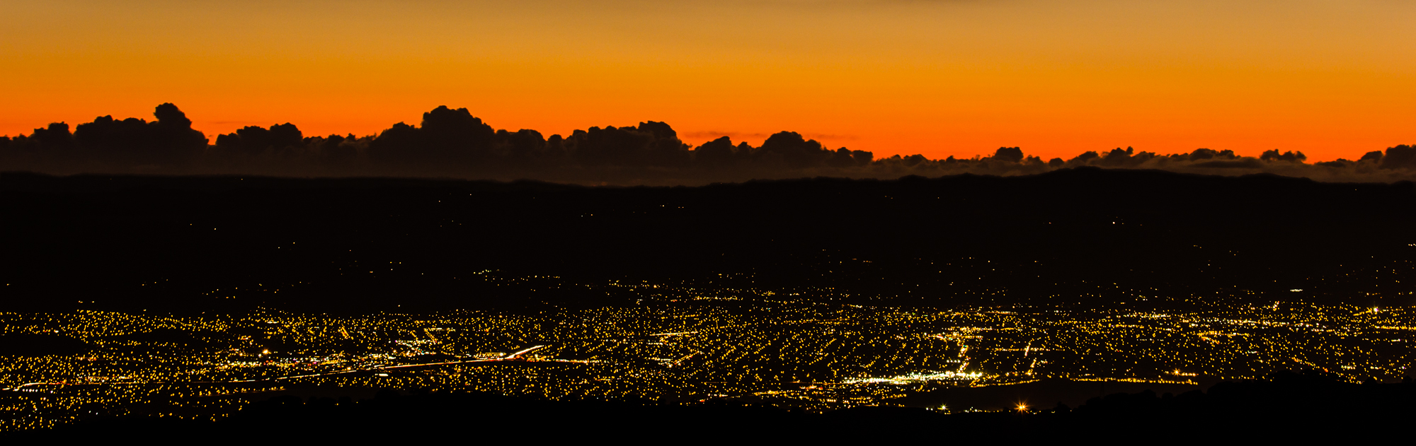 Night view to Silicon Valley from Mount Hamilton