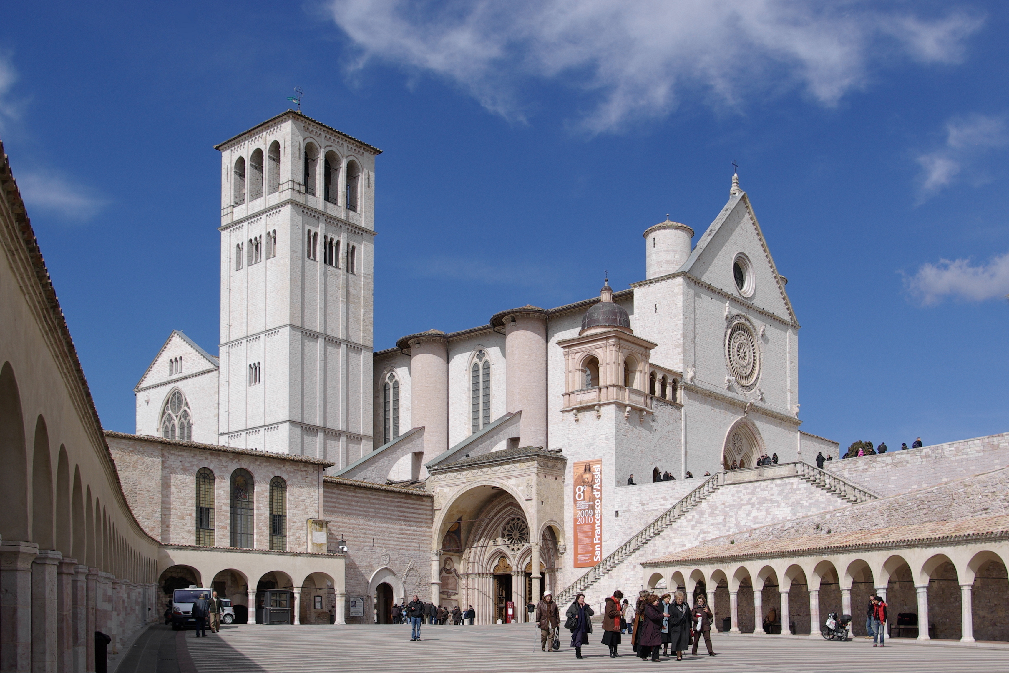 Papal Basilica of St. Francis of Assisi in Umbria, Italy.
