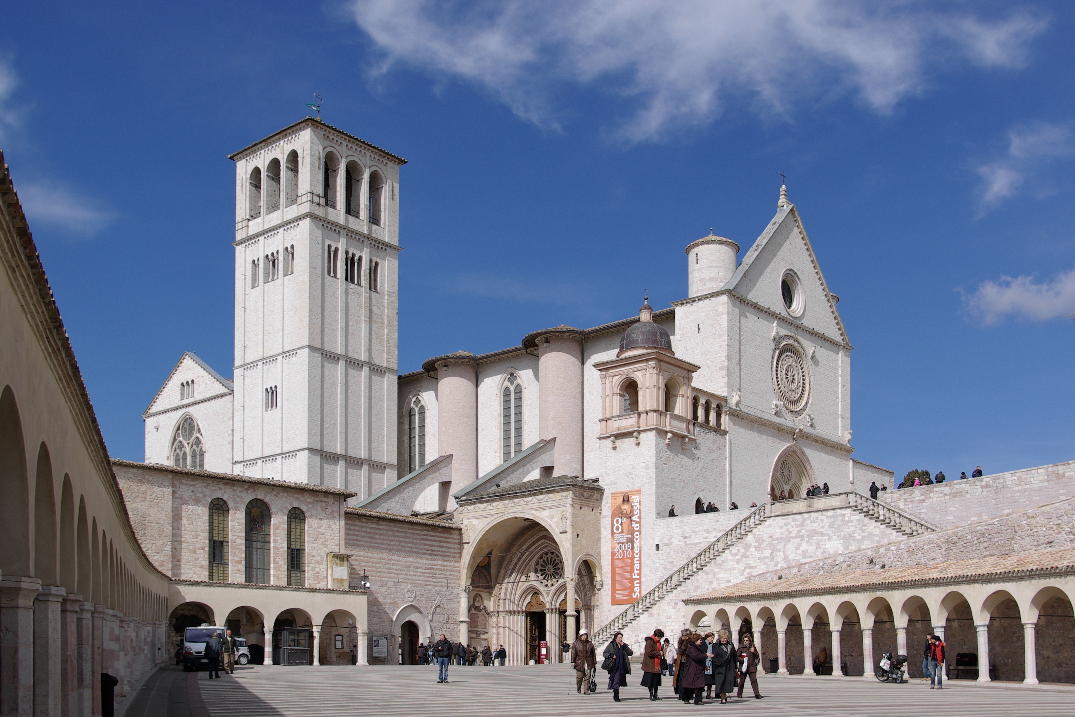 Papal Basilica of St. Francis of Assisi in Umbria, Italy.
