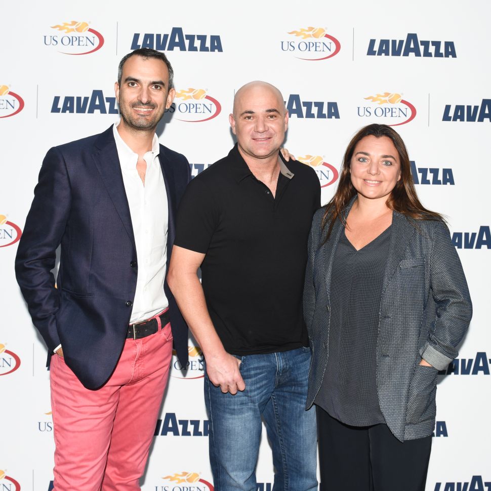 Marco Lavazza, Andre Agassi, Francesca Lavazza