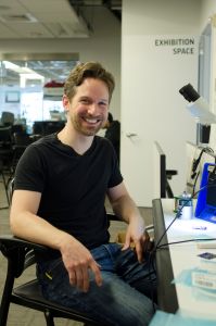 Marshall Cox, inside the Radiator Labs office inside the Urban Future Lab.