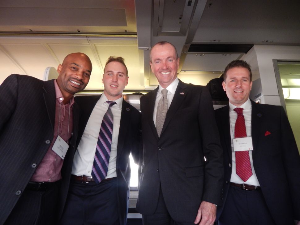Murphy, second from right, with Mo Butler, Essex County Freeholder Len Luciano, and Essex County Freeholder Brendan Gill.