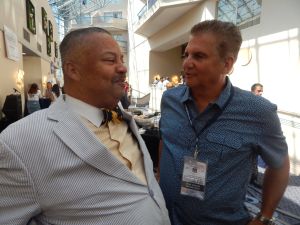 DiVincenzo, right, with U.S. Rep. Donald Payne, Jr. (D-Newark).