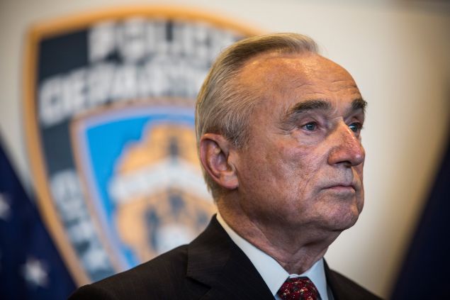 New York Police Department (NYPD) Commissioner Bill Bratton attends a press conference after witnessing police being retrained with new guidelines at the Police Academy on December 4, 2014 in the College Point neighborhood of the Queens borough of in New York City. 
