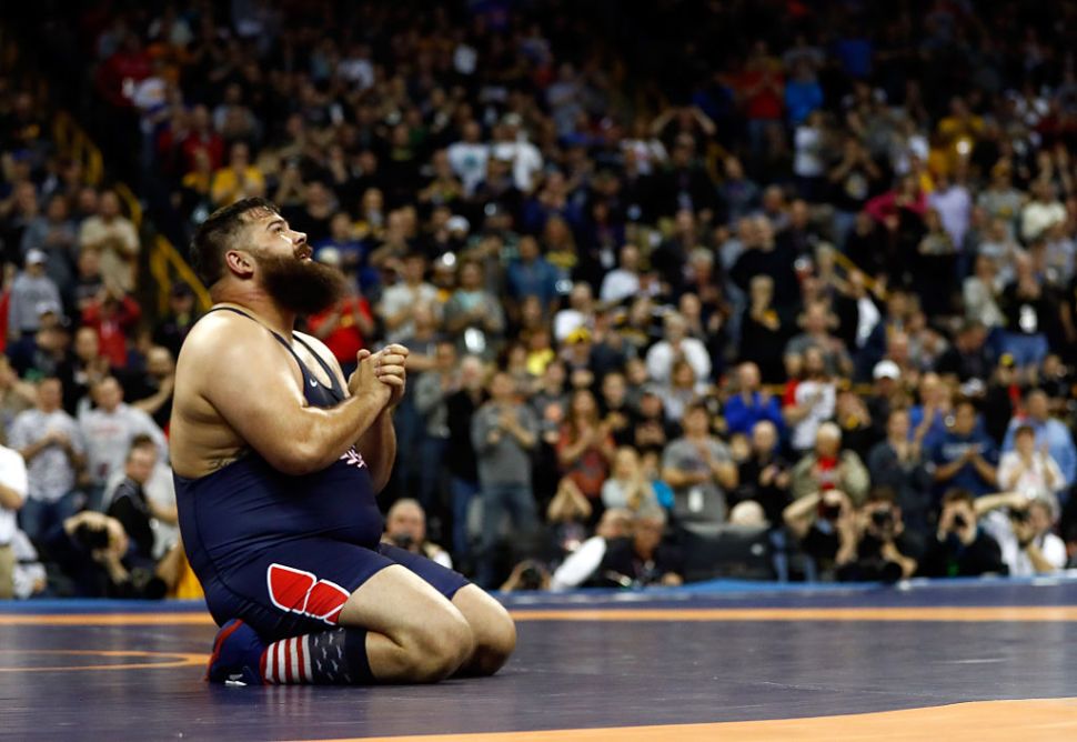 During day 2 of the 2016 U.S. Olympic Team Wrestling Trials at Carver-Hawkeye Arena on April 10, 2016 in Iowa City, Iowa.