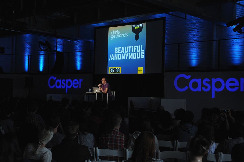 NEW YORK, NY - MAY 21: Chris Gethard speaks onstage during the BEAUTIFUL/ANONYMOUS podcast at the Casper Podcast Lounge during the 2016 Vulture Festival at Highline Stages on May 21, 2016 in New York City.