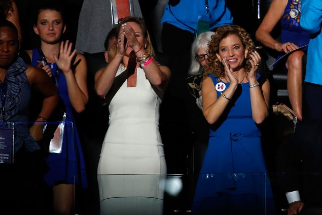 Outgoing chairperson of the Democratic National Committee, Debbie Wasserman Schultz.