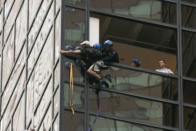 The amazing suction cup man.