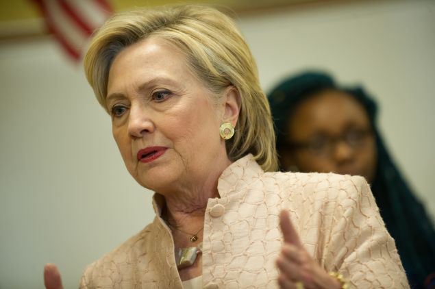 CLEVELAND, OH-August 17: Democratic presidential candidate Hillary Clinton tours John Marshall High School August 17, 2016 in Cleveland, Ohio. Clinton was scheduled to speak at a rally at the school.