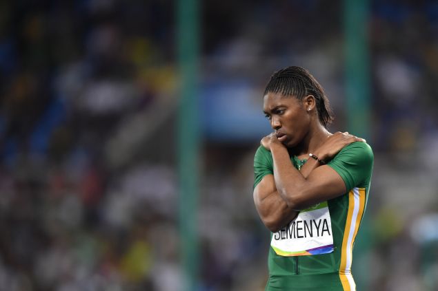 South Africa's Caster Semenya competes in the Women's 800m Semifinal during the athletics event at the Rio 2016 Olympic Games at the Olympic Stadium in Rio de Janeiro on August 18, 2016.