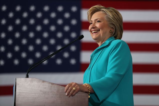 RENO, NV - AUGUST 25: Democratic presidential nominee former Secretary of State Hillary Clinton speaks during a campaign even at Truckee Meadows Community College on August 25, 2016 in Reno, Nevada. Hillary Clinton delivered a speech about republican presidential nominee Donald Trump's policies.