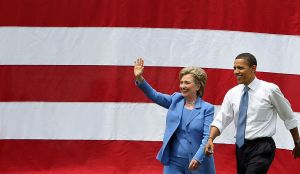 UNITY, NH - JUNE 27: Presumptive Democratic presidential candidate Sen. Barack Obama (D-IL) and former rival Sen. Hillary Rodham Clinton (D-NY) wave to the crowd June 27, 2008 in Unity, New Hampshire. Obama and Clinton appeared together in a show of unity for Obama