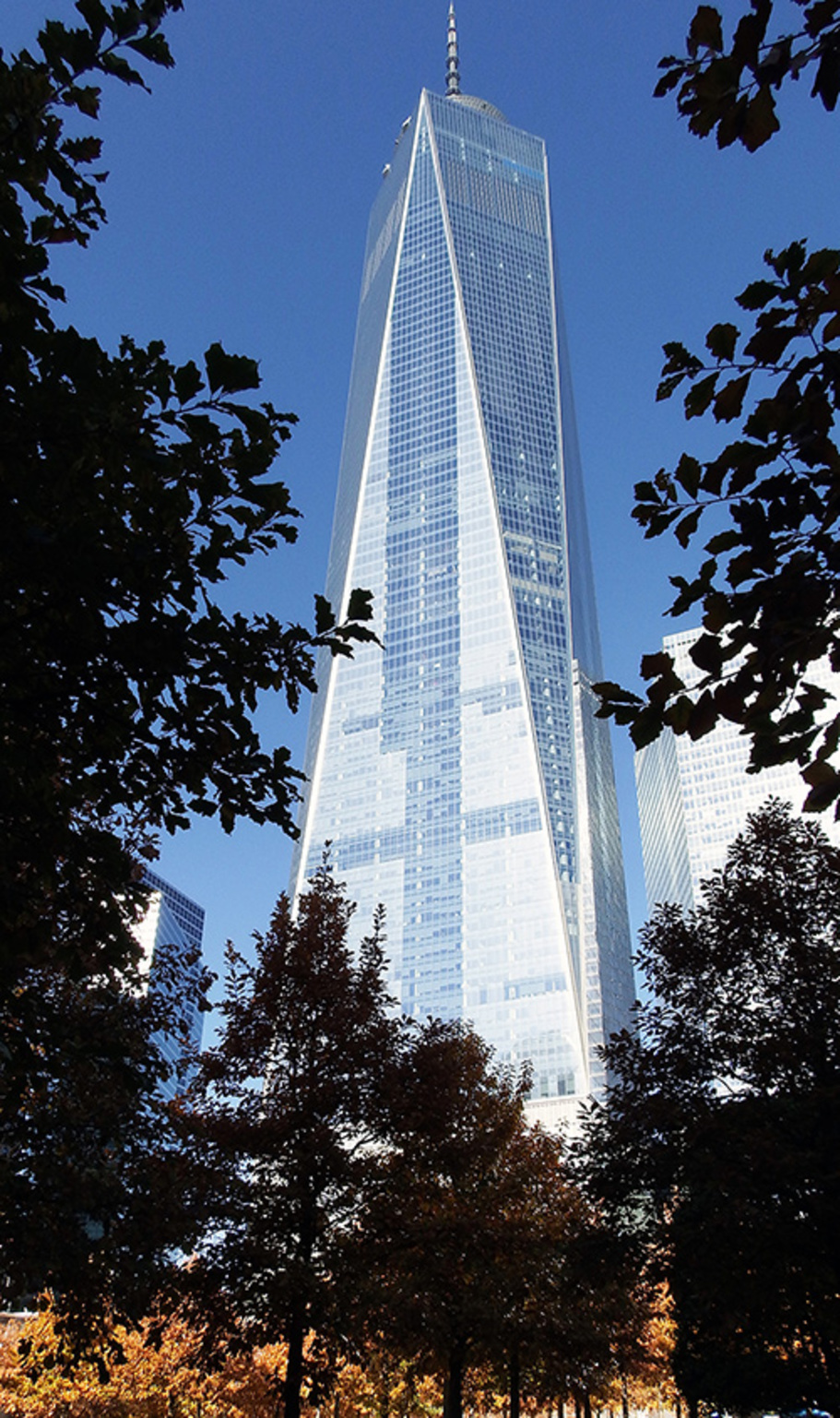 One World Trade (aka Freedom Tower) rises a symbolic 1,776 feet into the sky.