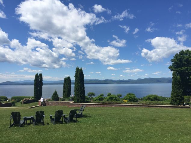 Lake Champlain, as seen from the backyard of The Inn at Shelburne Farms.