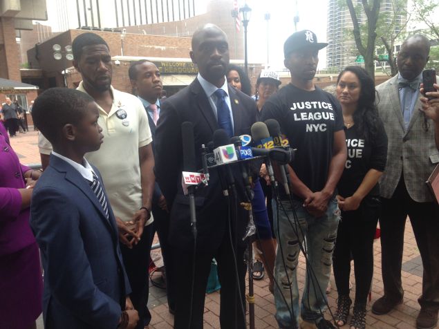 Bronx Assemblyman Michael Blake speaks about his encounter with the police at One Police Plaza.