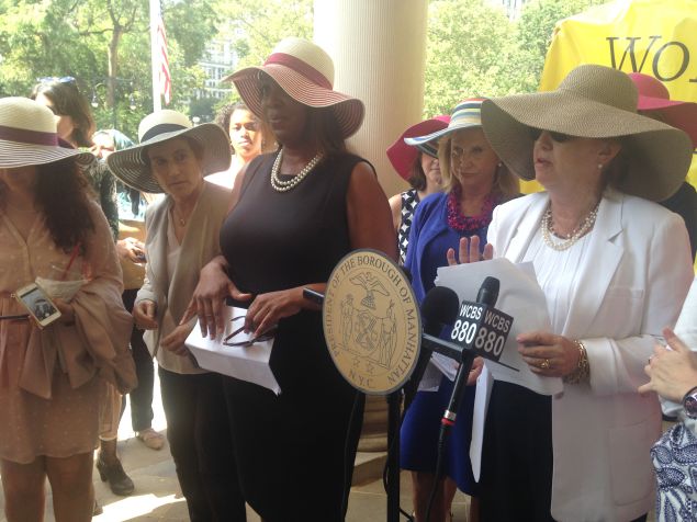 Manhattan Borough President Gale Brewer speaks at the Equality Day rally.